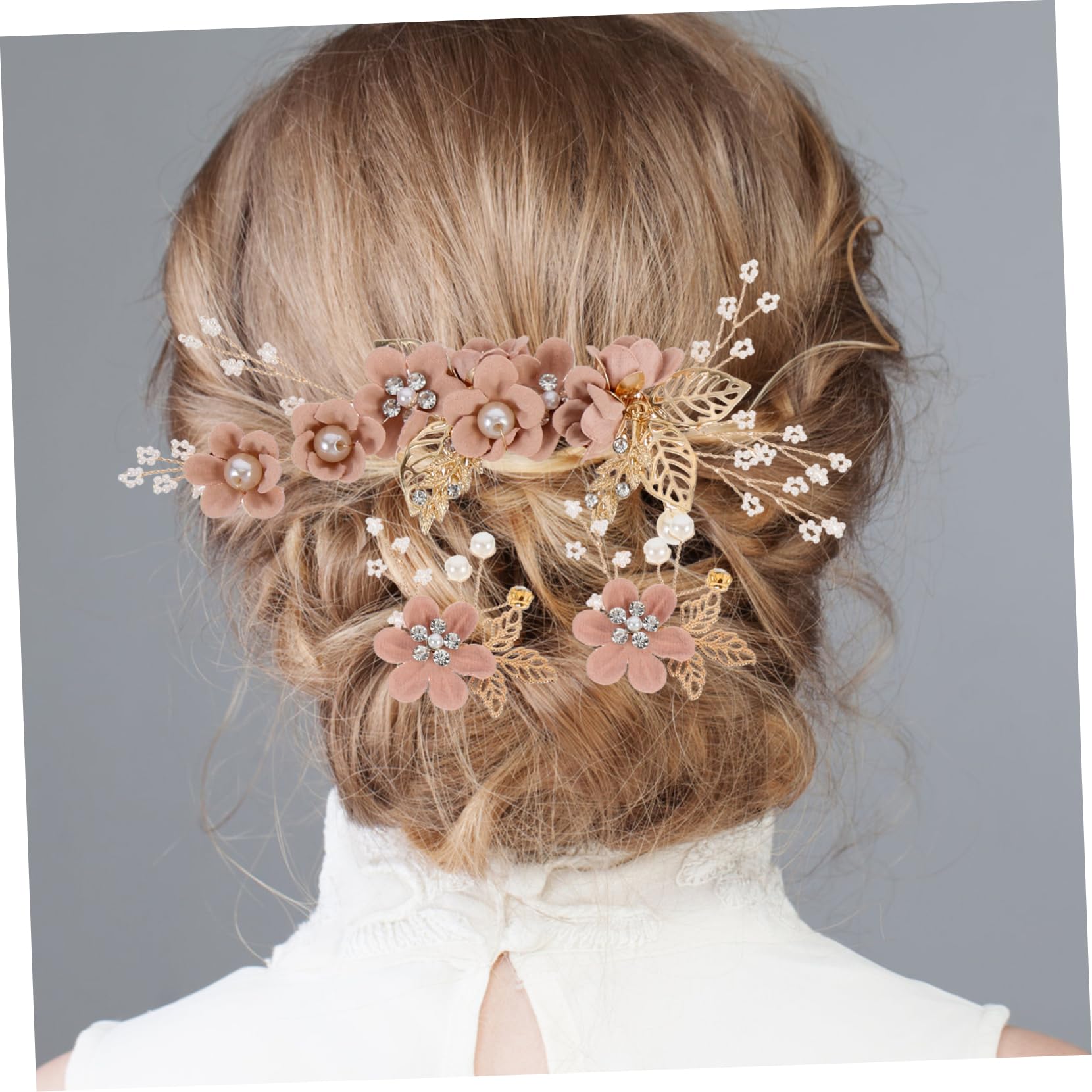 Healeved 15stücke Teiliges Braut Haarkamm Mit Blumen-design Eleganter Haarschmuck Für Hochzeiten Haarnadeln Für Brautjungfern Hochwertige Haarspangen Für Frauen