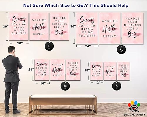 Miniatura 4 de Arte de pared de oficina, 3 paneles, arte de pared motivacional, citas inspiradoras, arte en lienzo para decoración de pared de oficina en casa,