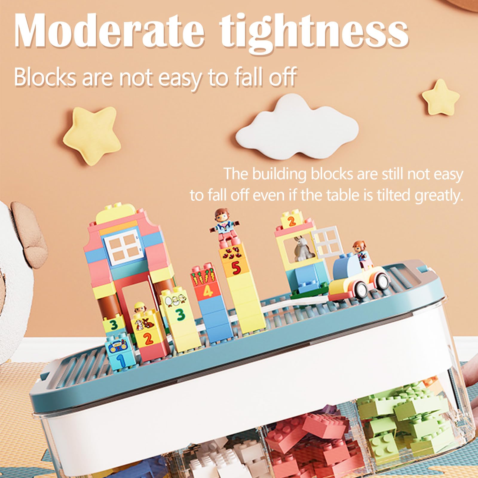Boite Rangement Plastiquee pour Lego Briques, 3 Couches Boite Rangement avec Couvercle, Jouets Empilable Organiseur Transparent avec Compartiments pour Ranger les Jouets, Coffre a Jouet