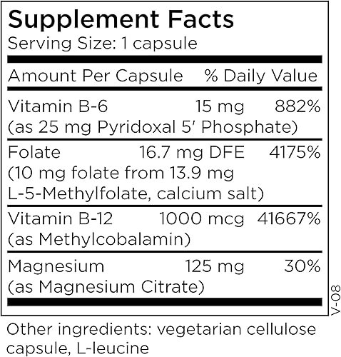 Miniatura 2 de MethylPro L-metilfolato de 10 mg + Cofactores - Suplemento L de metil folato para mujeres y hombres, vitamina B9 metilada (5-MTHF) con B6 y B12 para
