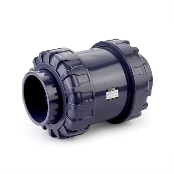 HYDROSEAL Sharkfellow 4 PVC True Union Ball Check Valve with Full Port, ASTM F1970, with EPDM Seals, Corrosion-Free, Service Free, Rated at 200 PSI @73F, Gray, 4 inch Socket 4