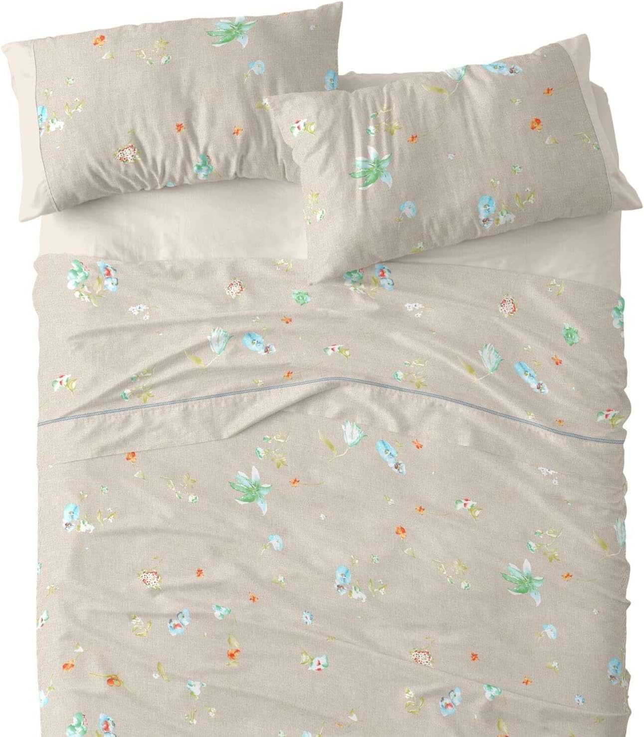 Lino Print Cotton Sheets 629 by Burrito Blanco