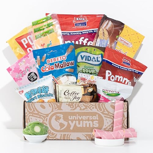 Universal Yums International Snack Box | Candy & Snacks From Around the World | European & Asian Variety Pack | 15 Count