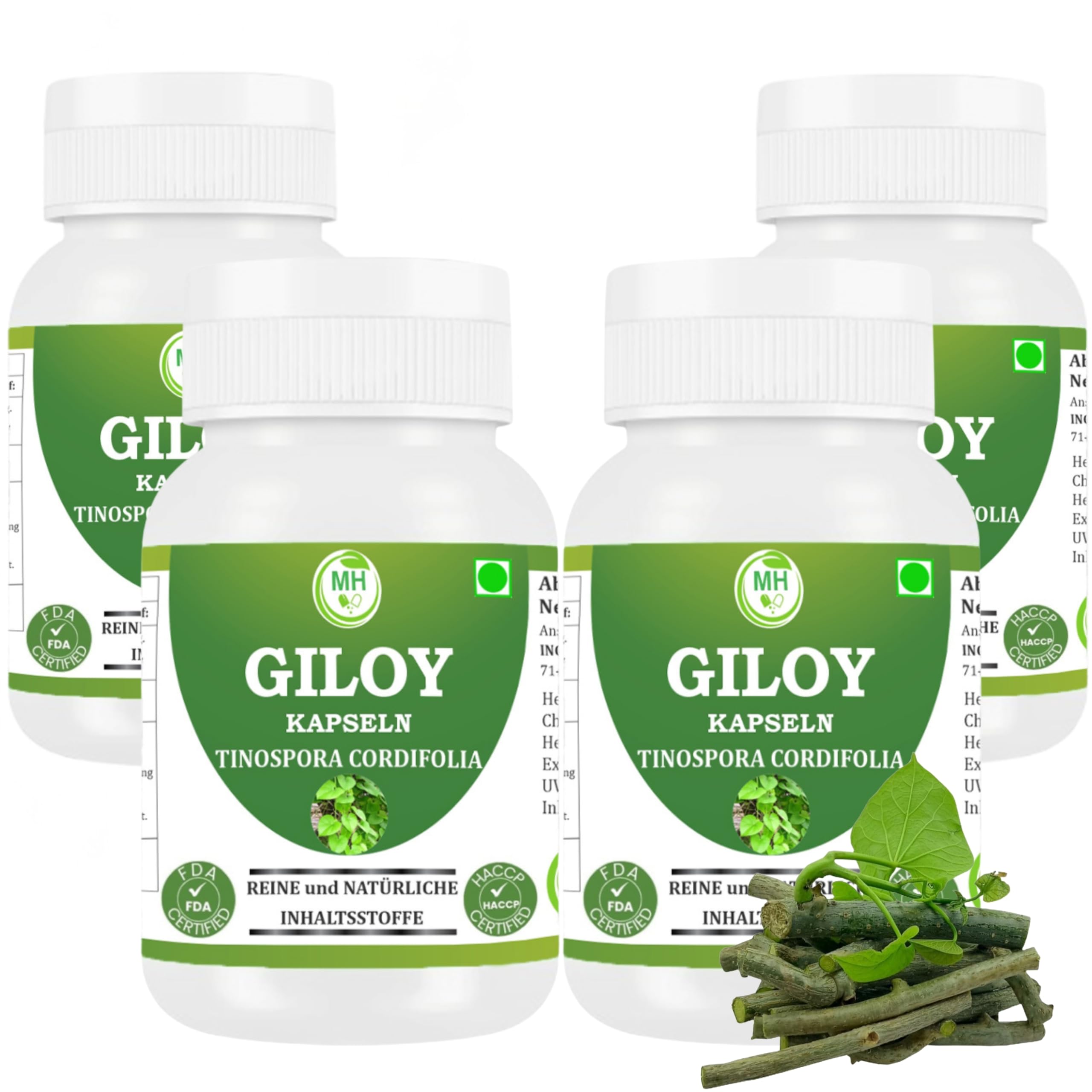 Bio Giloy Guduchi 500mg Extrakt | Natürliches Tinospora Cordifolia zur Immun-Unterstützung | Ayurvedisches Nahrungsergänzungsmittel | Vegan & Ohne Zusatzstoffe | 240 Kapseln