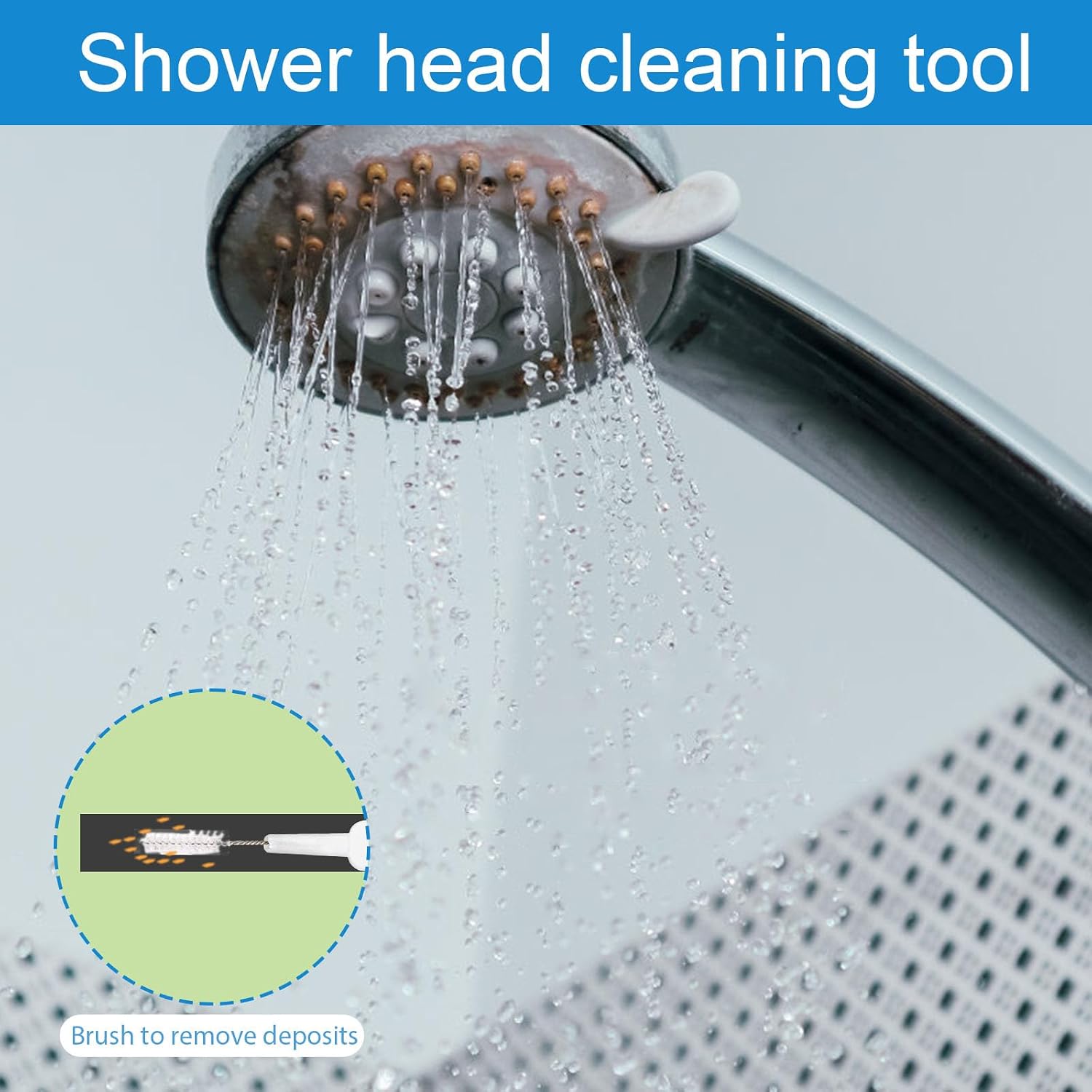 70pcs Shower Head Cleaner Tool Kit, 2 Styles Small Hole Showerhead Cleaning Brushes & Multi-Size Picks for Bathroom Tiny Nozzle Gaps Deep Clean Unclogging Brush Set (Green, White) image 5