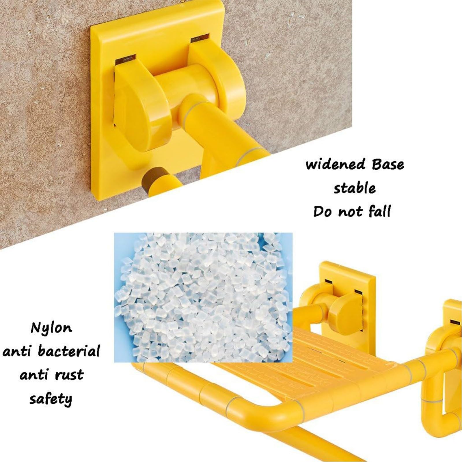 Silla De Ducha Plegable Montada En La Pared,Taburete De Ducha Antideslizante con Patas De Apoyo,Banco De Ducha Plegable,Silla De Ducha Montada En La Pared,Taburete De Baño,Asiento Plegable