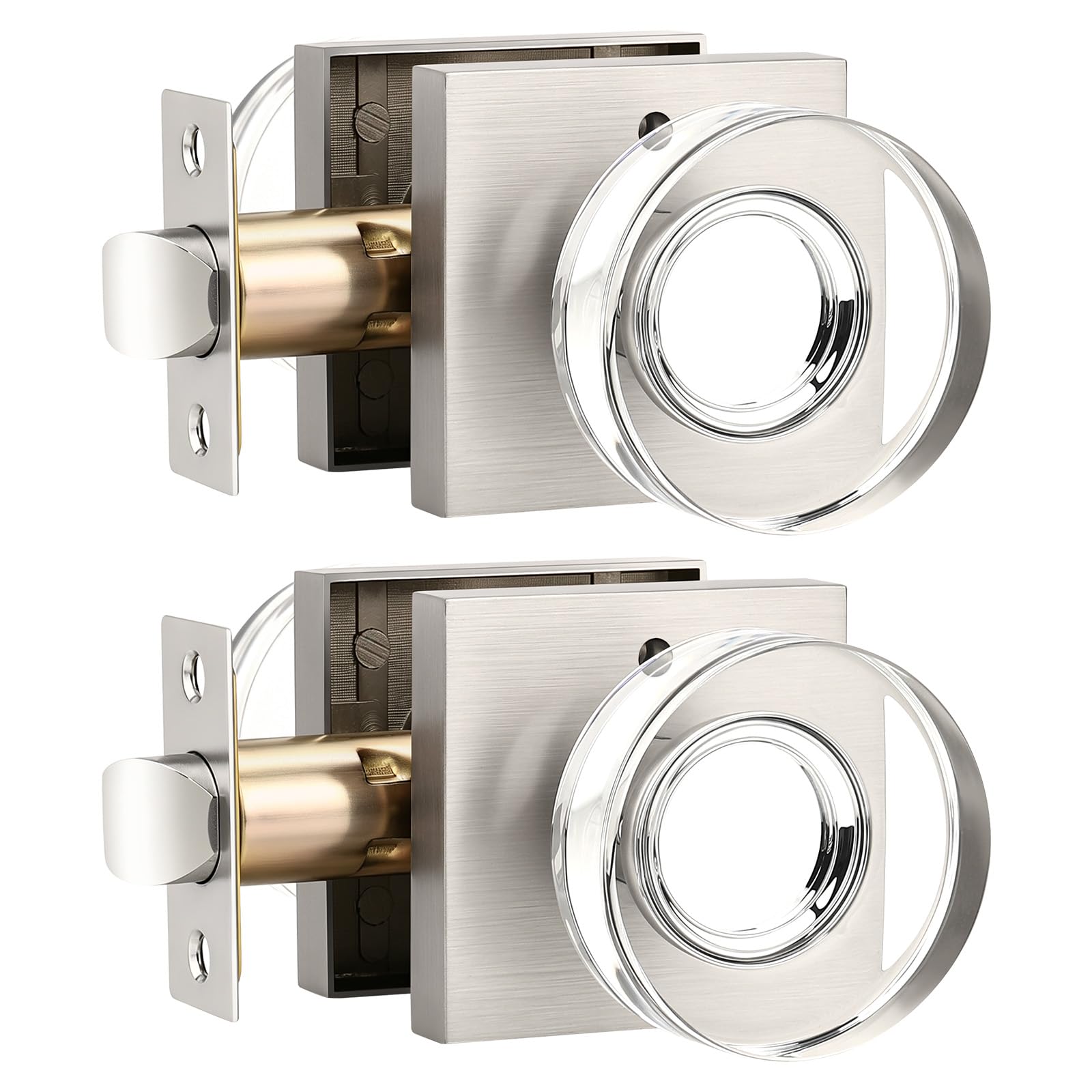 Crystal Glass Door Knobs with Lock - Privacy & Security -18 Crystal Glass Door Knobs with Lock - Privacy & Security -18