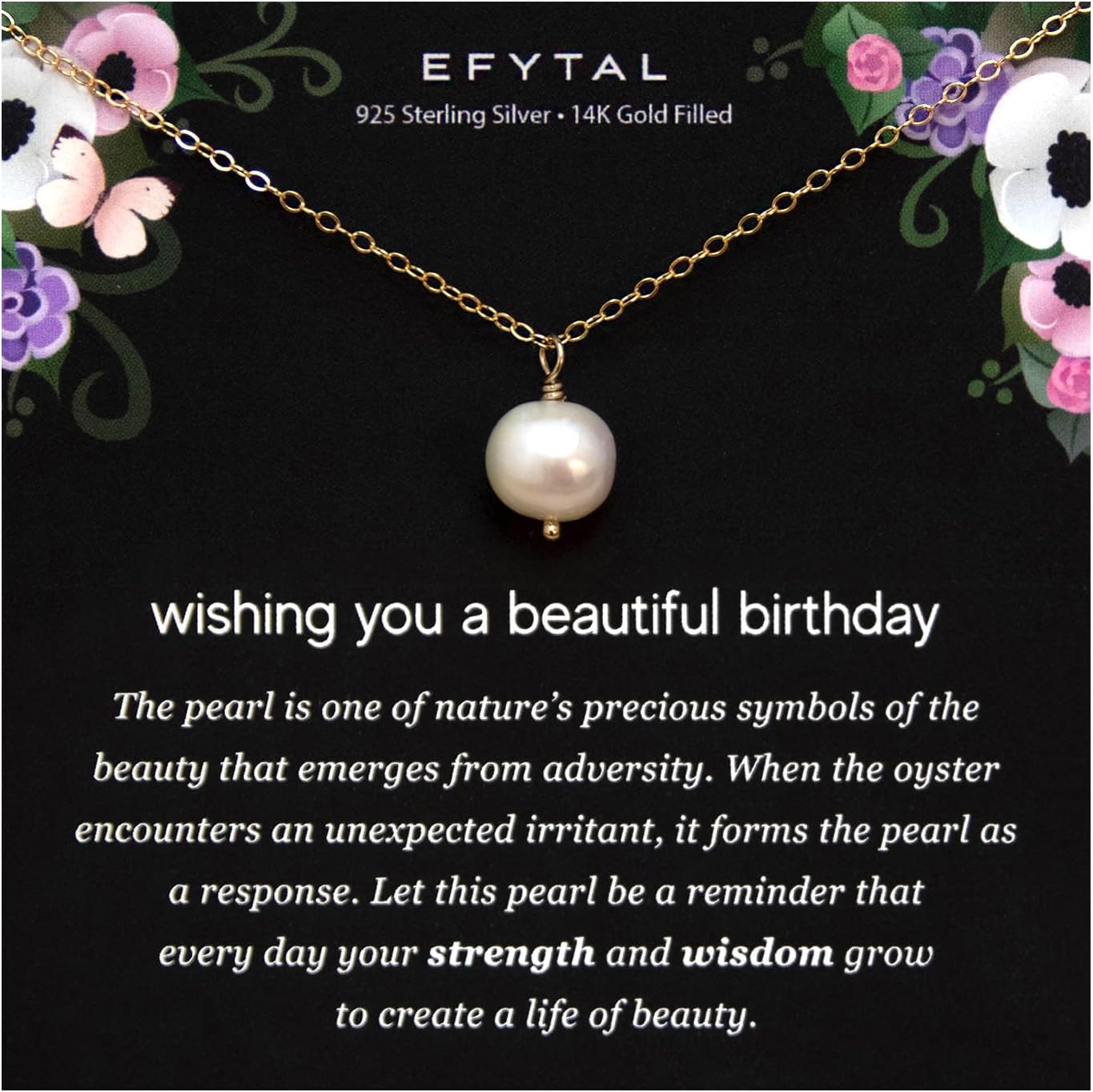 EFYTAL Birthday Gifts for Women, Dainty Gold Filled or Sterling Silver Pearl Necklace for Daughter or Niece, 40th Birthday Gifts Women, 21st Birthday Gifts for Her, 18th Birthday (14k Gold Filled 20")