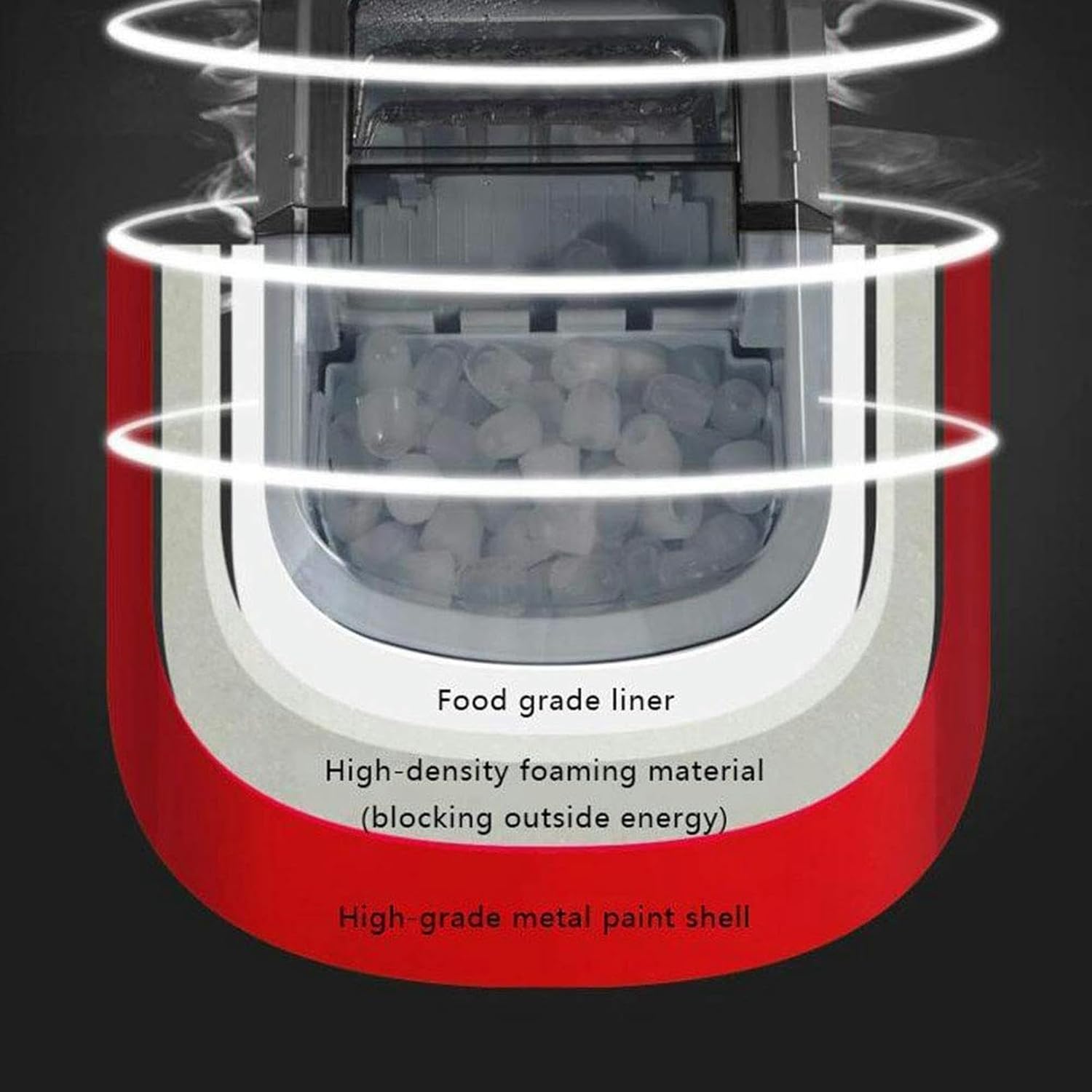 Ice Maker Machine Countertop,Electric Ice Cube Maker with Scoop Basket,9 Ice Cubes Ready in 6 13 Minutes,33lbs in 24h-1pc