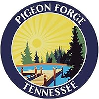 Vista 2 de Lake Dock - Pigeon Forge - Tennessee - Adhesivo de vinilo adhesivo de 3.5 pulgadas, diseño de aventura de vacaciones, apliques novedosos
