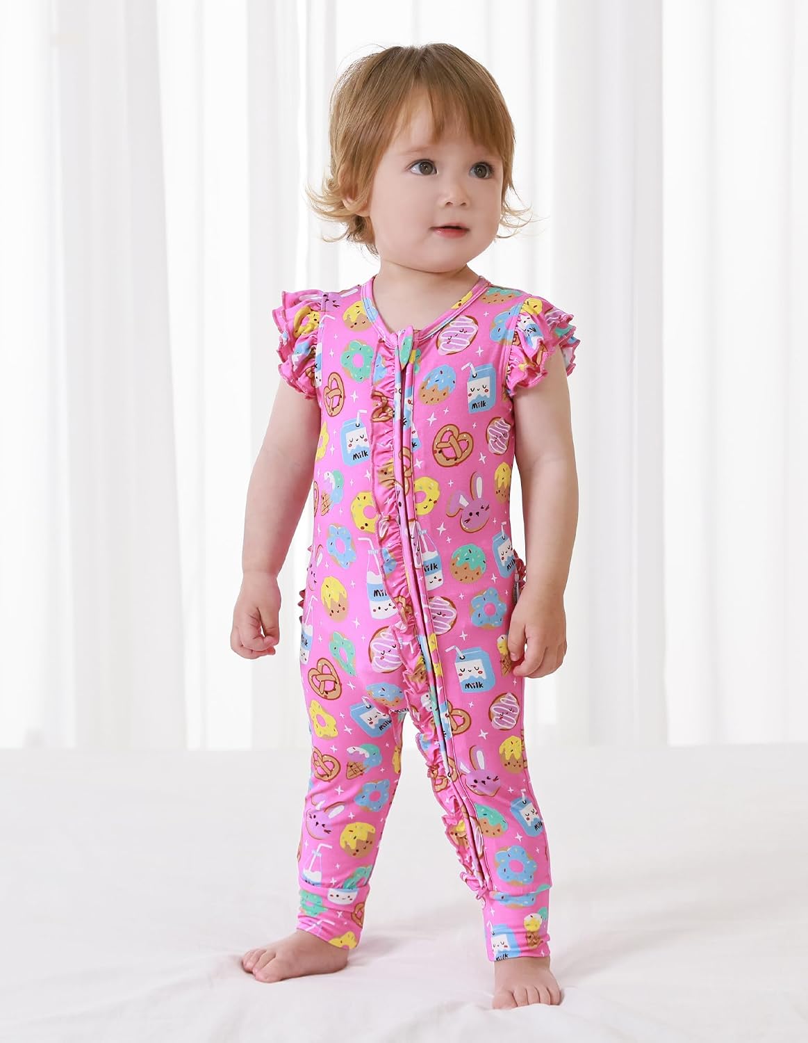 Baby Girls Romper Jumpsuits Viscose from Bamboo 2 Way Zipper Sleeveless Footless Sleep and Play 3-24 Months image 4