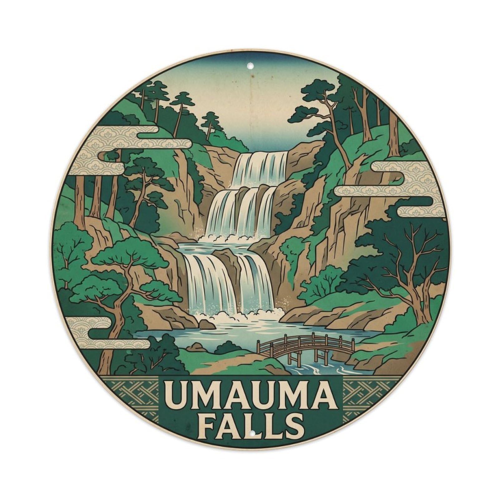Umauma Falls Hawaii Nature Pacific Waterfall Metal Tin Sign