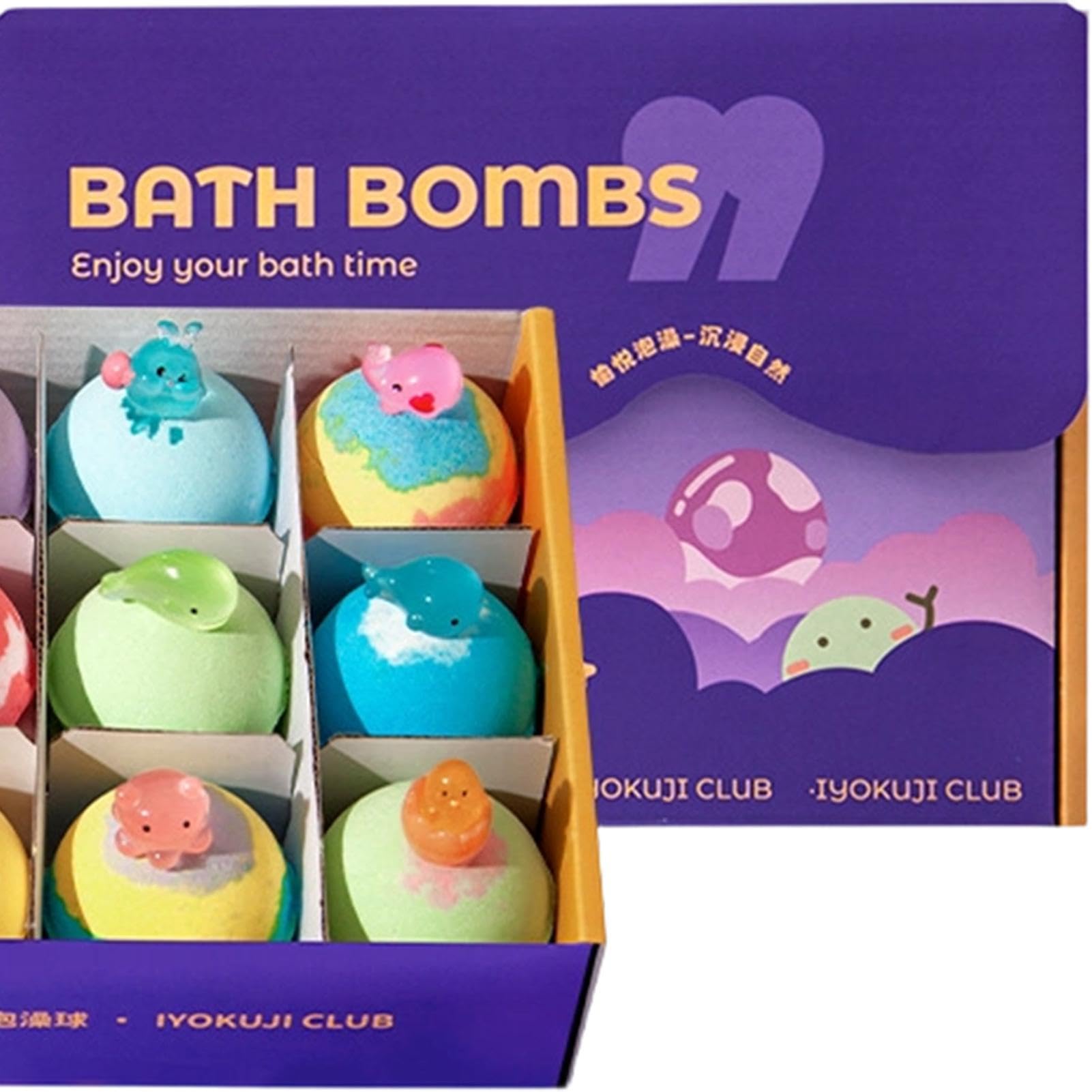 Bath Balls,Set da 12 Pezzi di Detergente per il Corpo Artigianale | Giocattoli Bagno di Schiuma - per Spa Viaggio Bagno Hotel