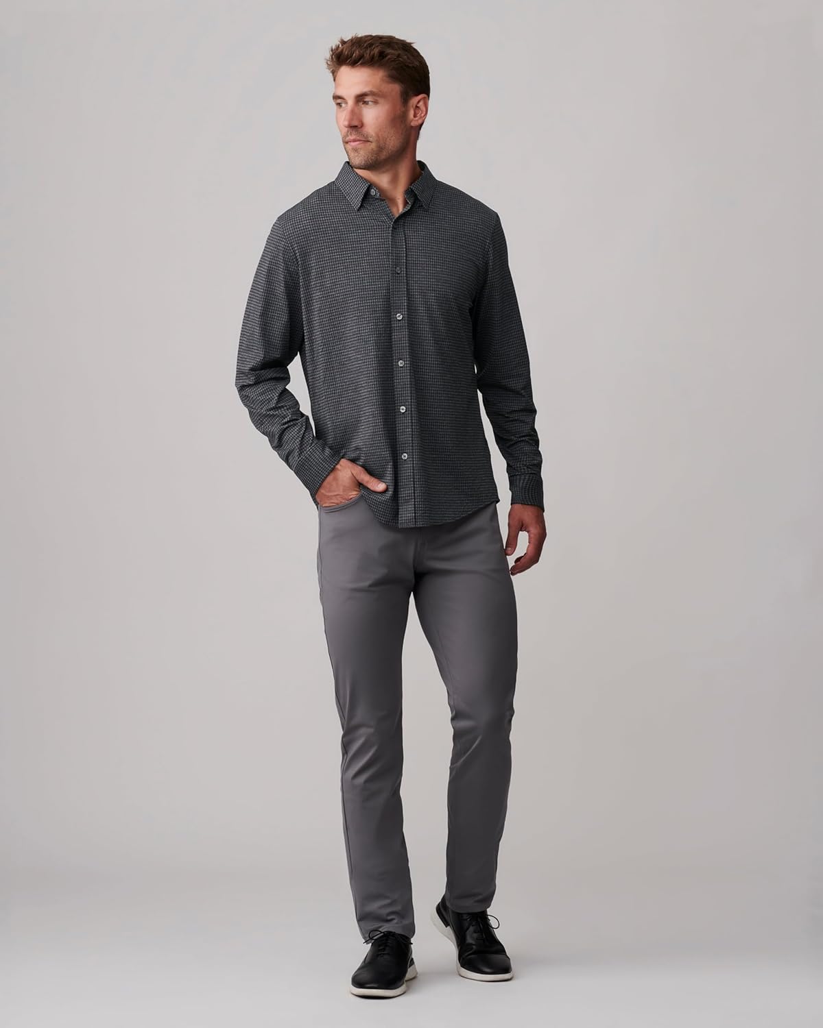 Rhone Men’s Commuter Shirt Slim Fit Dress Shirt for Men – Lightweight Stretch Italian Fabric, Wrinkle Resistant, Anti-Odor, Button Down Long Sleeve Performance Shirt - Image 5