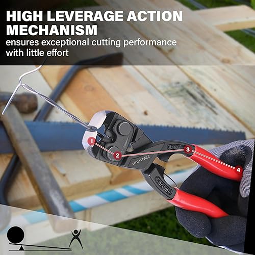 Miniatura 10 de HAUTMEC Alicates para extractor de uñas de 7 pulgadas, alicates de corte de extremo de acero CR-Ni con agarre antideslizante, herramienta removedor