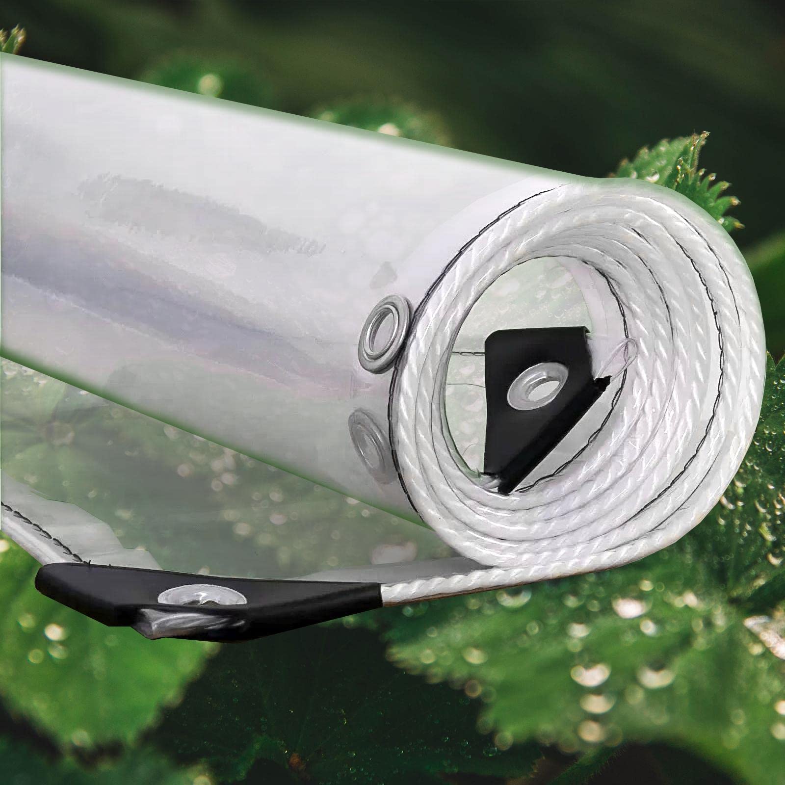 1.5×3.5 m Transparant Waterdicht Zeil, Transparant En Waterdicht, Met oogjes, Weerbestendig, Opvouwbaar, Voor Buiten, Universeel Zeil Voor Bescherming Tegen Weersinvloeden