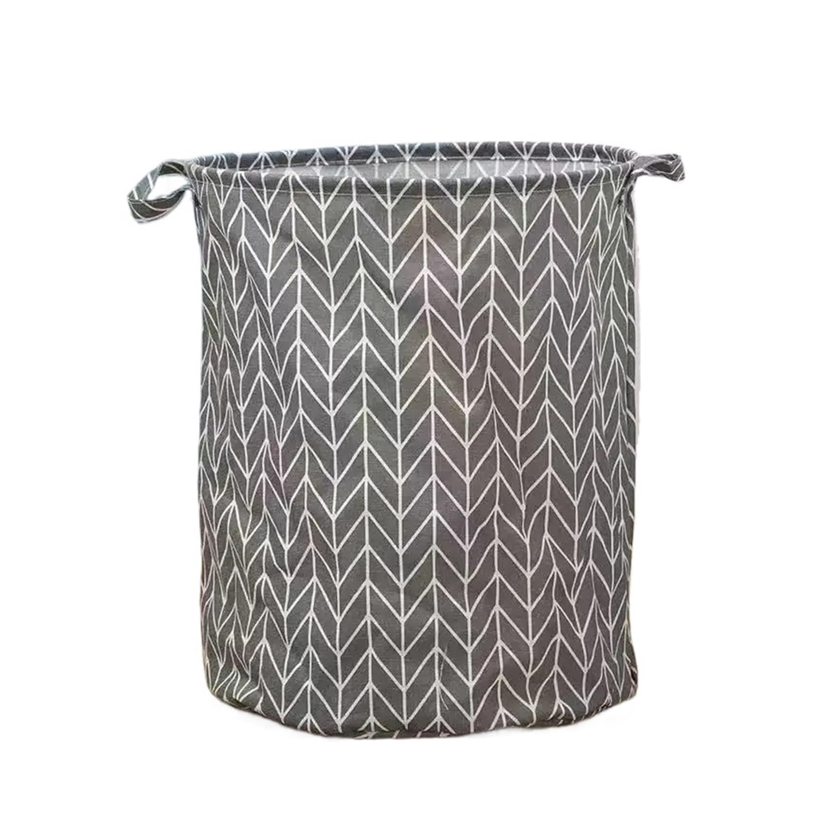 Panier à linge cylindrique en coton lin pliable - Corbeille de rangement tissu de 45 cm