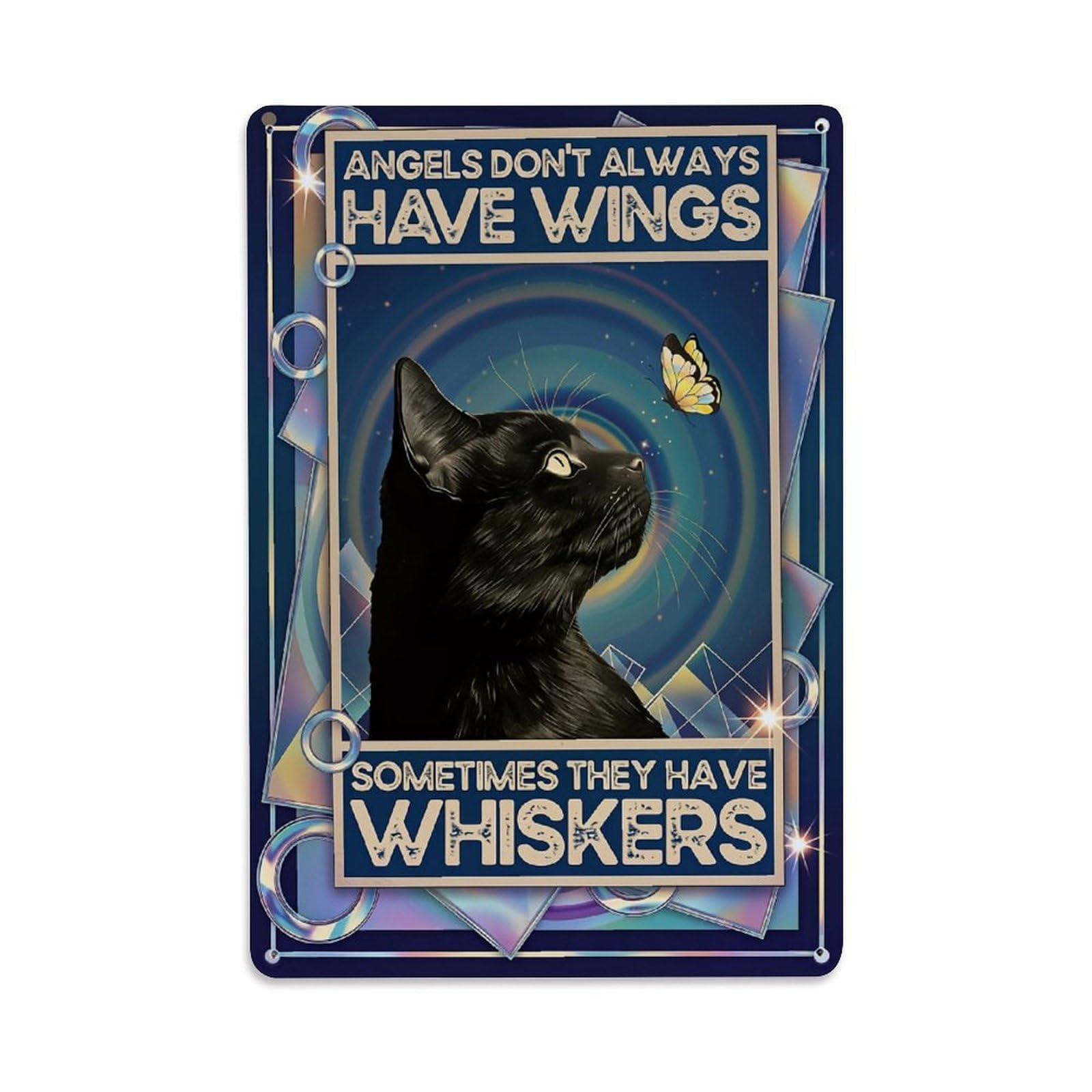 Nestemfo Vintage Angels Dont Always Have Wings Tin Sign Metal Sign, Living Room,Bar, Home, Bedroom Wall Decor,Retro Metal Poster 8X12 Inches