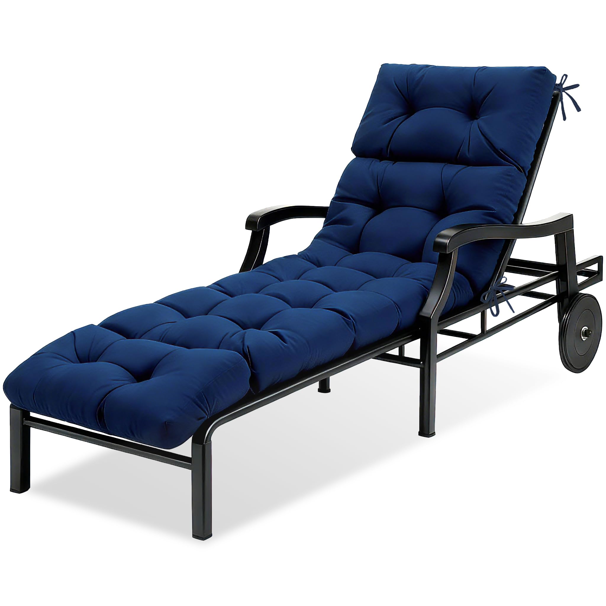 MTMR Chaise Lounge Chair Cushion Outdoor, Waterproof Seat Cushions for Patio Furniture, Non-Slip Outdoor Replacement Pad for Lawn Pool Wicker Couch Loveseat, Thick Long Lounge Cushion, Navy Blue-image-43