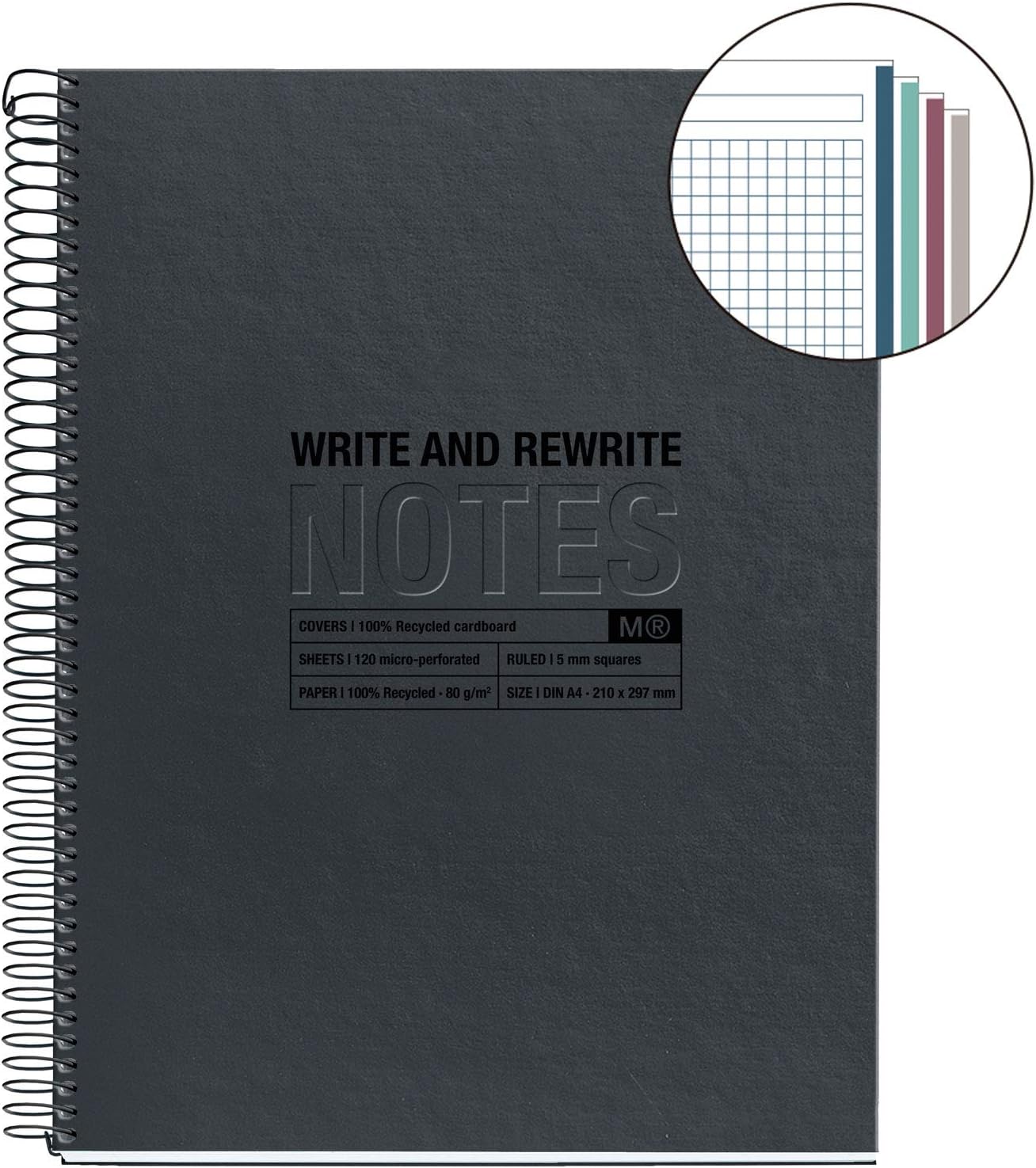 MIQUELRIUS Notebook Grid A4 Black