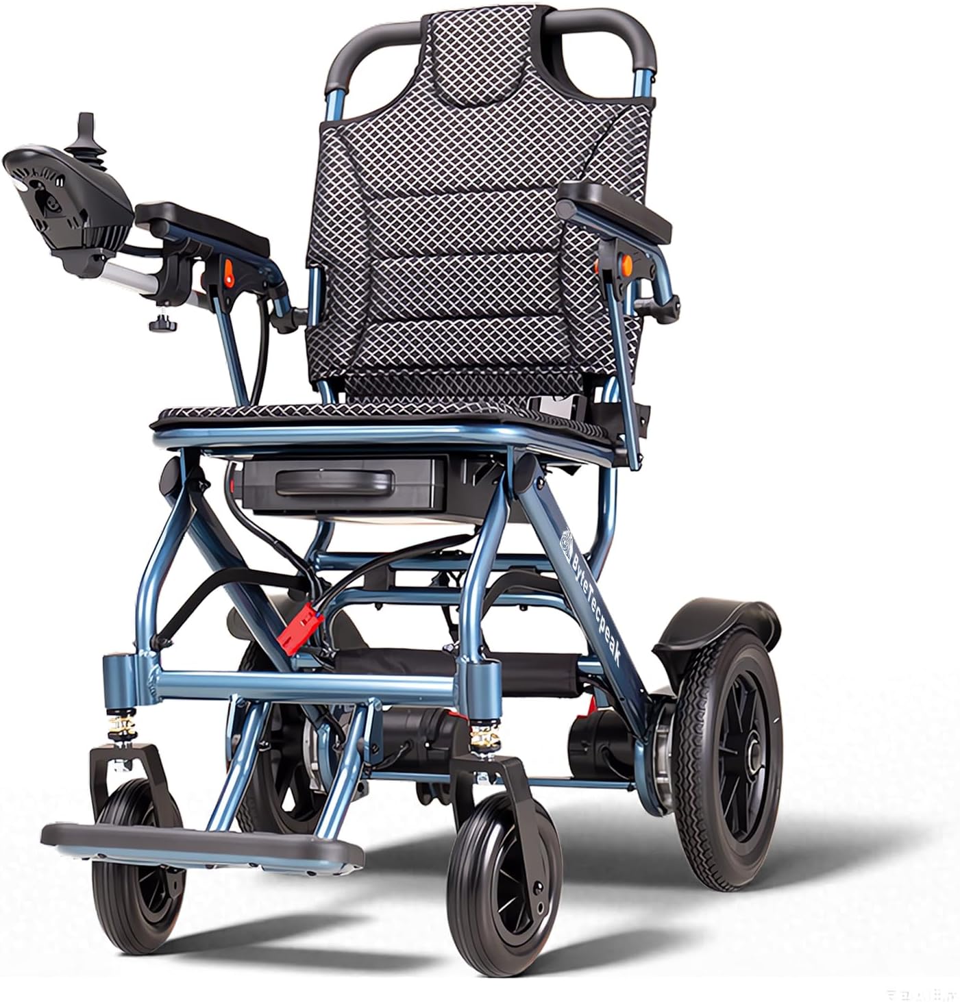 D04 Foldable Electric Wheelchair for Adults with Removable 10Ah Lithium Battery, 500W Motor, 20km Range, 150kg Capacity, Lightweight Aluminium Powerchair-Travel & Airplane Approved