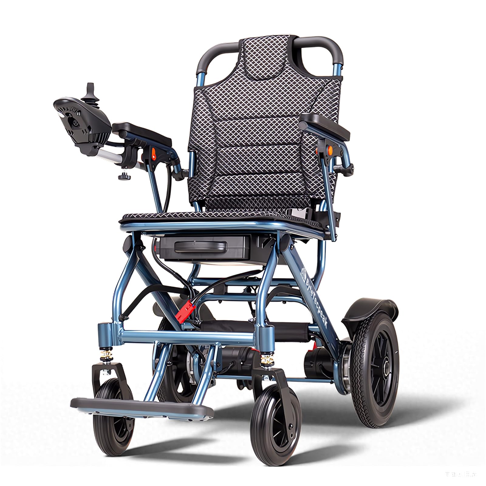 ByteTecpeak D04 Foldable Electric Wheelchair for Adults with Removable 10Ah Lithium Battery, 500W Motor, 20km Range, 150kg Capacity, Lightweight Aluminium Powerchair-Travel & Airplane Approved