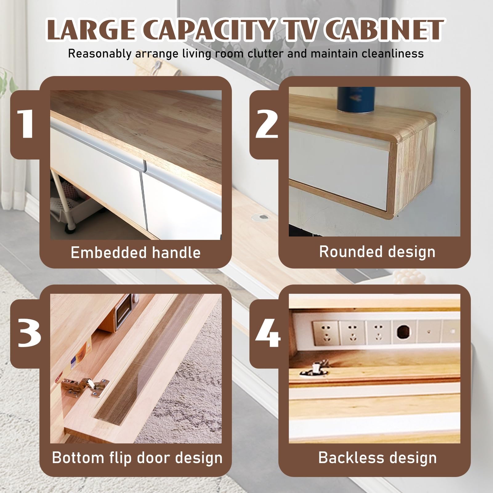 Moderner TV-Schrank zur Wandmontage, mit Schubladen und Glastür, schwimmende TV-Einheit für Wohnzimmer, Schlafzimmer, Media-Raum, Unterhaltung, Medienkonsole, Center (Weiß, 140 cm)