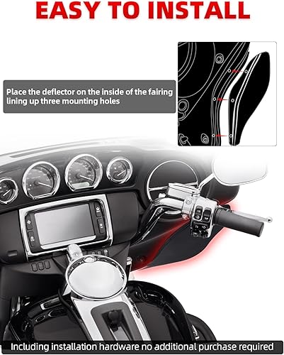 Vista 7 de Amazicha Carenado negro deflectores de aire alas laterales parabrisas cubierta protectora compatible con Harley Davidson Street Glide Electra Glide