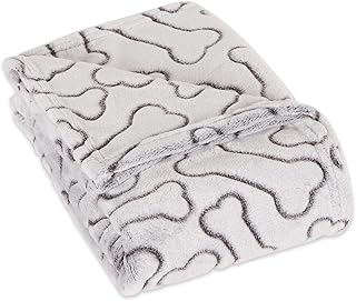 Bone Dry Embossed Bone Collection, Pet Blanket, 36x48, Black