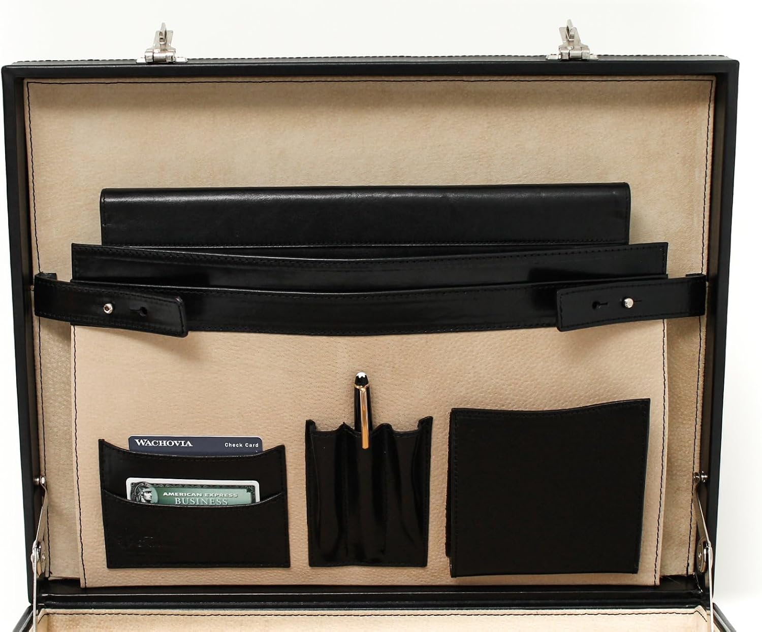 Tony Perotti Mens Italian Bull Leather Amalfi Leather Grande Attache Case with Dual Combination Lock, Laptop Compatible
