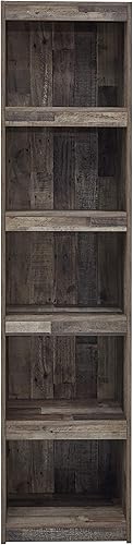 Miniatura 4 de Signature Design by Ashley Derekson. Biblioteca rústica de muelle con 3 estantes ajustables, pino gris