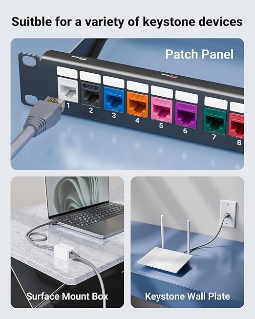 VCE Acoplador Keystone CAT6 5 Unidades Blanco miniatura 4