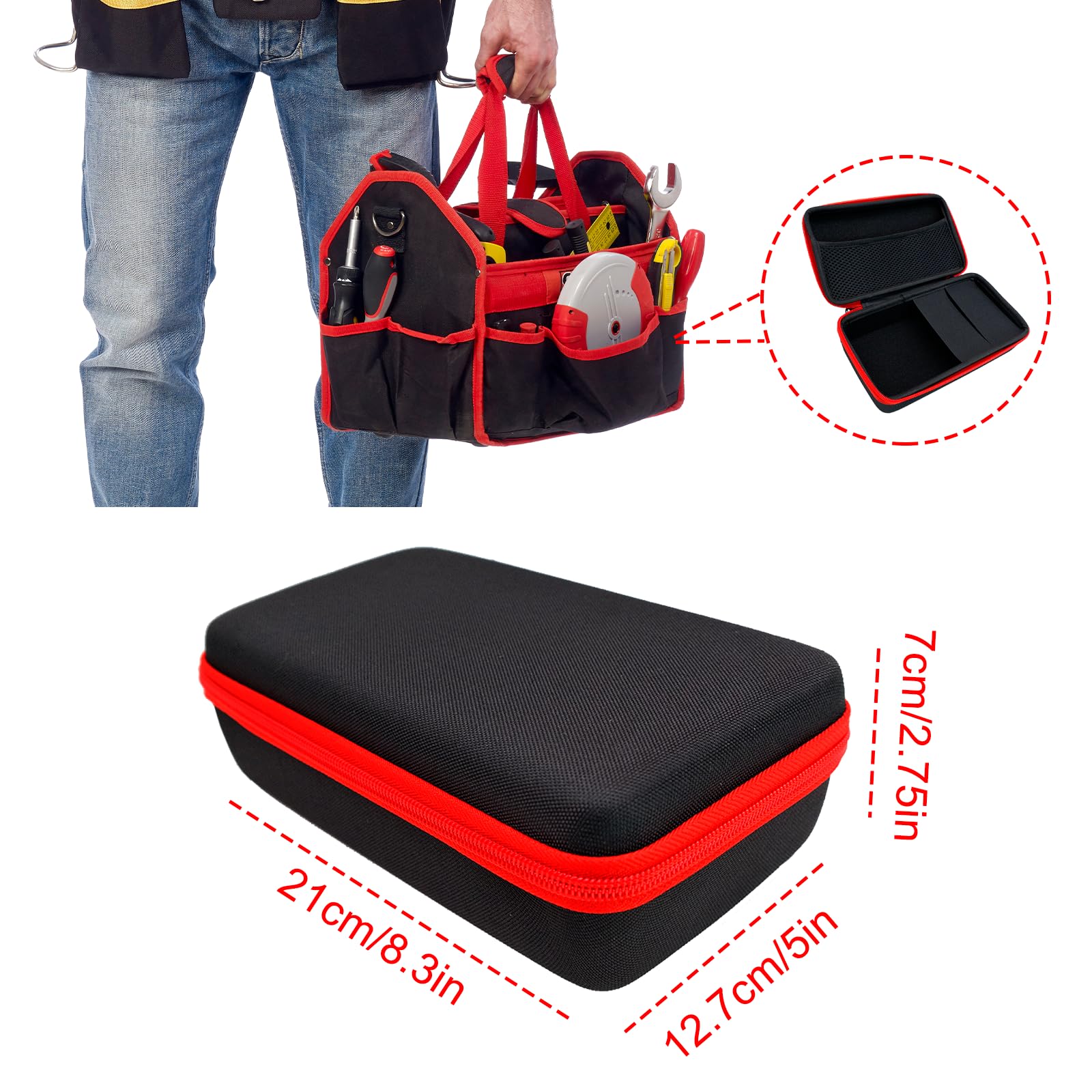 Fahibin EVA Tool Pouch, Tool Container Bag, Storage Case Tool Bag,EVA Hard Shell Tool Organizer - Image 2