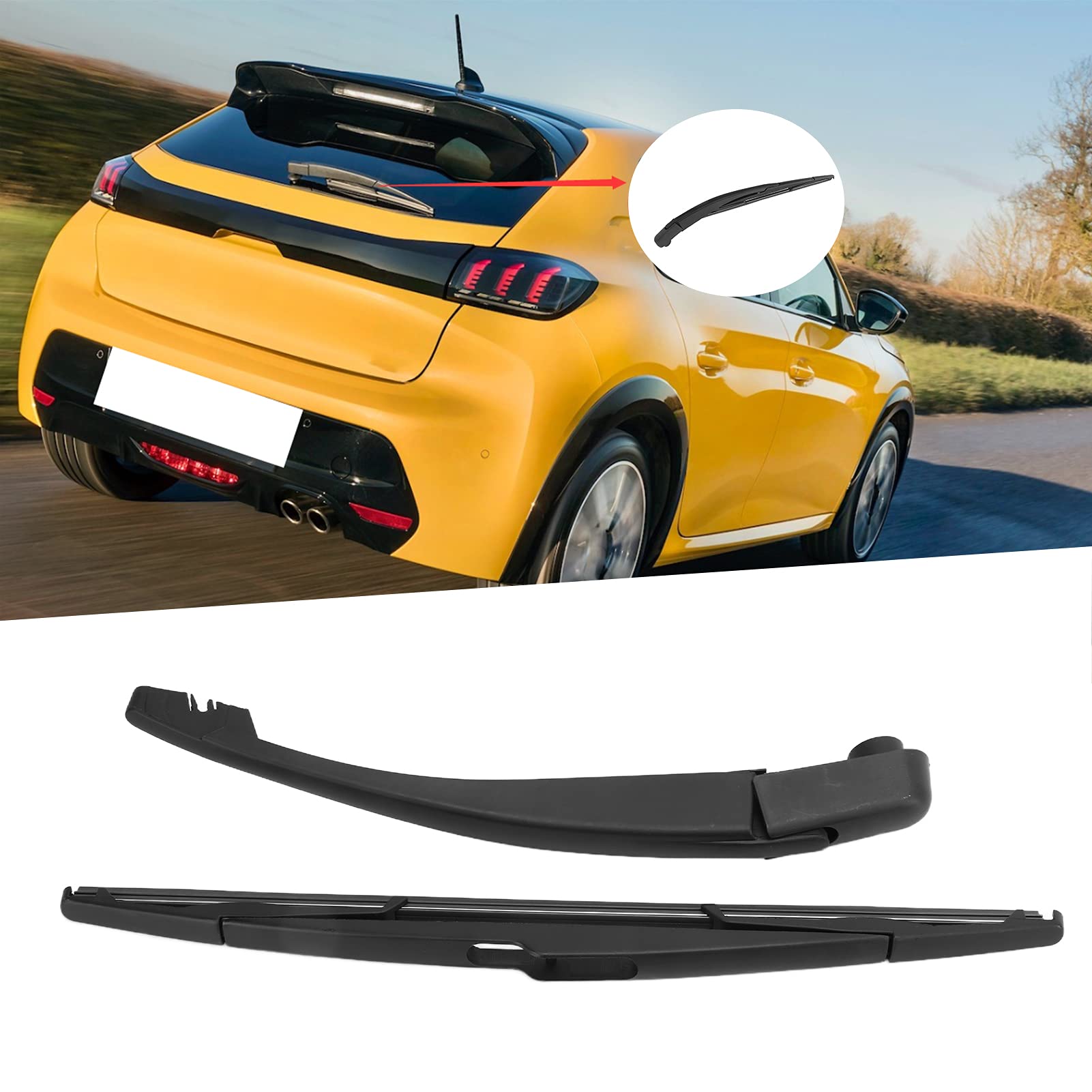 Kit Tergicristallo, Sostituzione Lama Braccio Tergicristallo Posteriore Auto, Compatibile con 206 106 306 207 208, C3