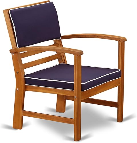 Miniatura 5 de East West Furniture BCOSSNA - Juego de sofá bistró de patio de 4 piezas que incluye una mesa rectangular de madera de acacia para exteriores y