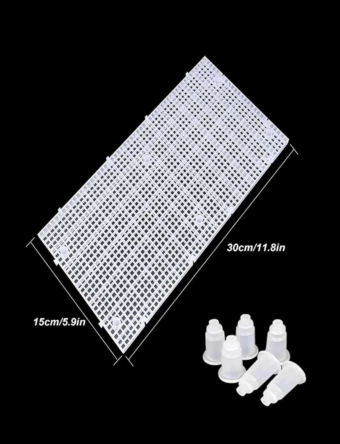 Adjustable Platic Grip Panel Aquarium Fish Tank Divider Filter Bottom DIY Plastic Grid Fish Tank Isolation Board Plastic Egg Crate Tray(Clear,8 Piece)