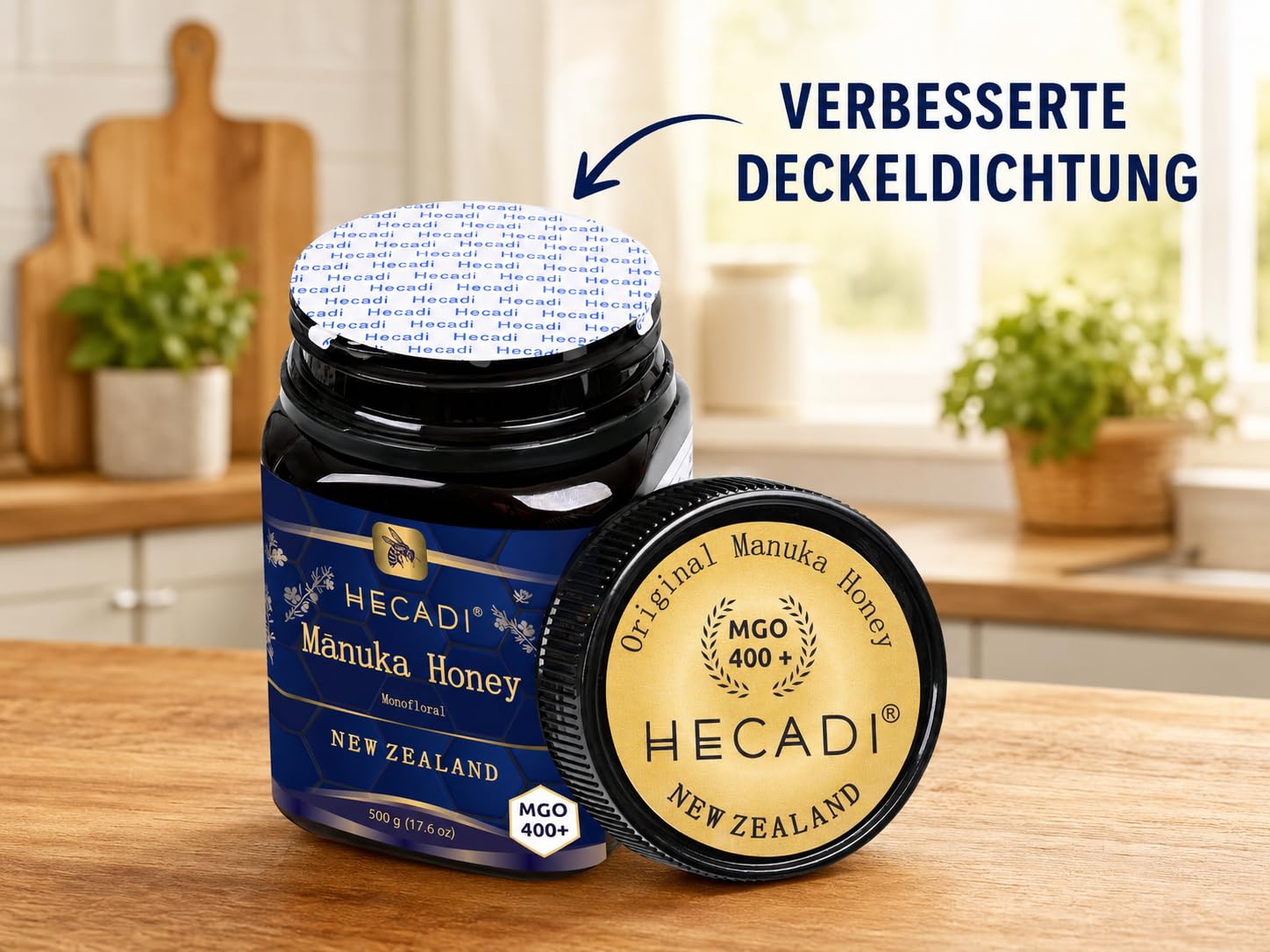 Hecadi Manuka Honig 400+ MGO 500g Monofloral aus Neuseeland 100% Pur