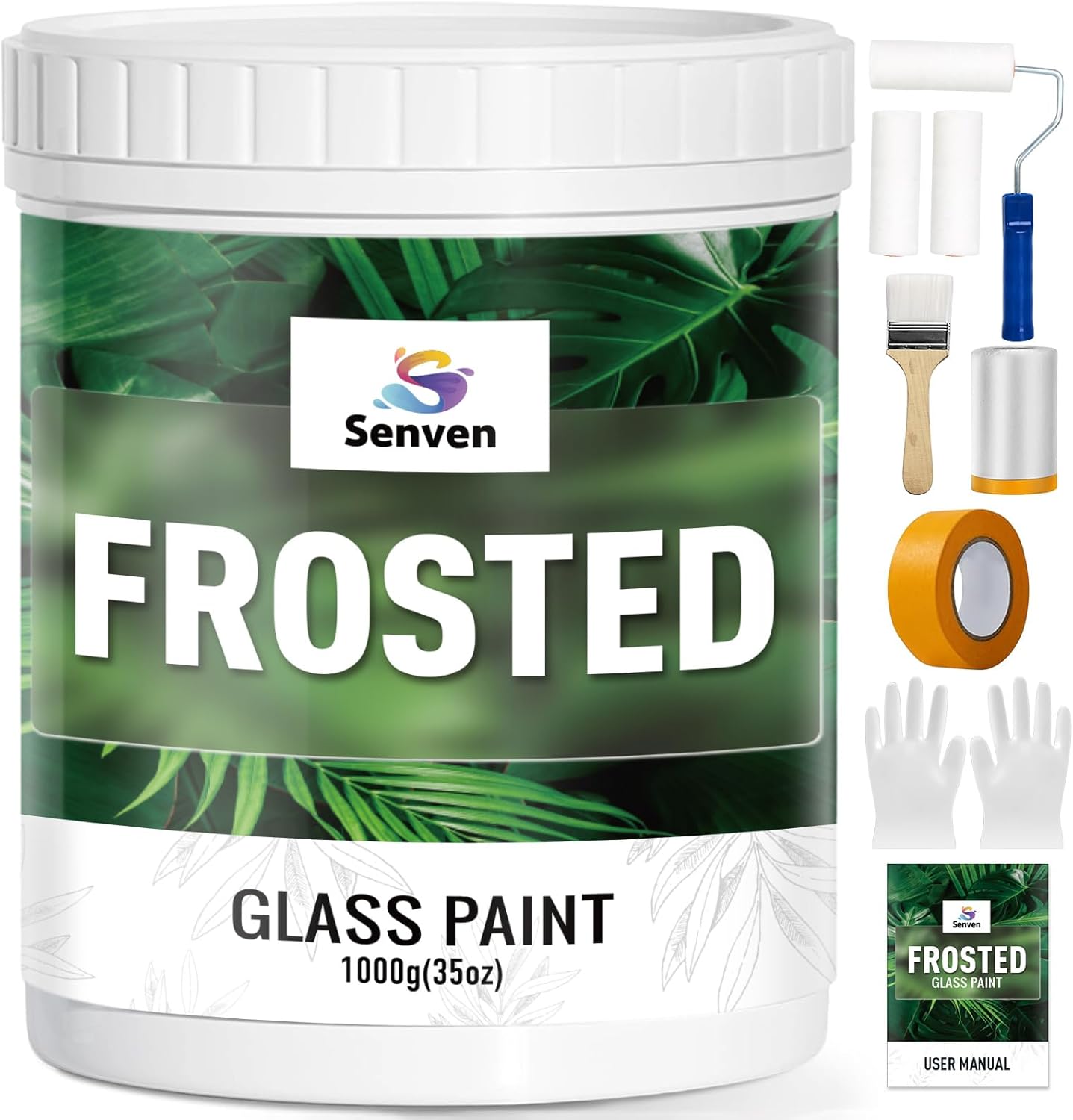 Frosted Glass Paint 35 Fl Oz Window Privacy Paint Frosted Glass Paint Kit Waterproof UV Resistant Frost Paints for Window Privacy Film Windows Frosting for Home Bathroom Kitchen Office Window Frosting