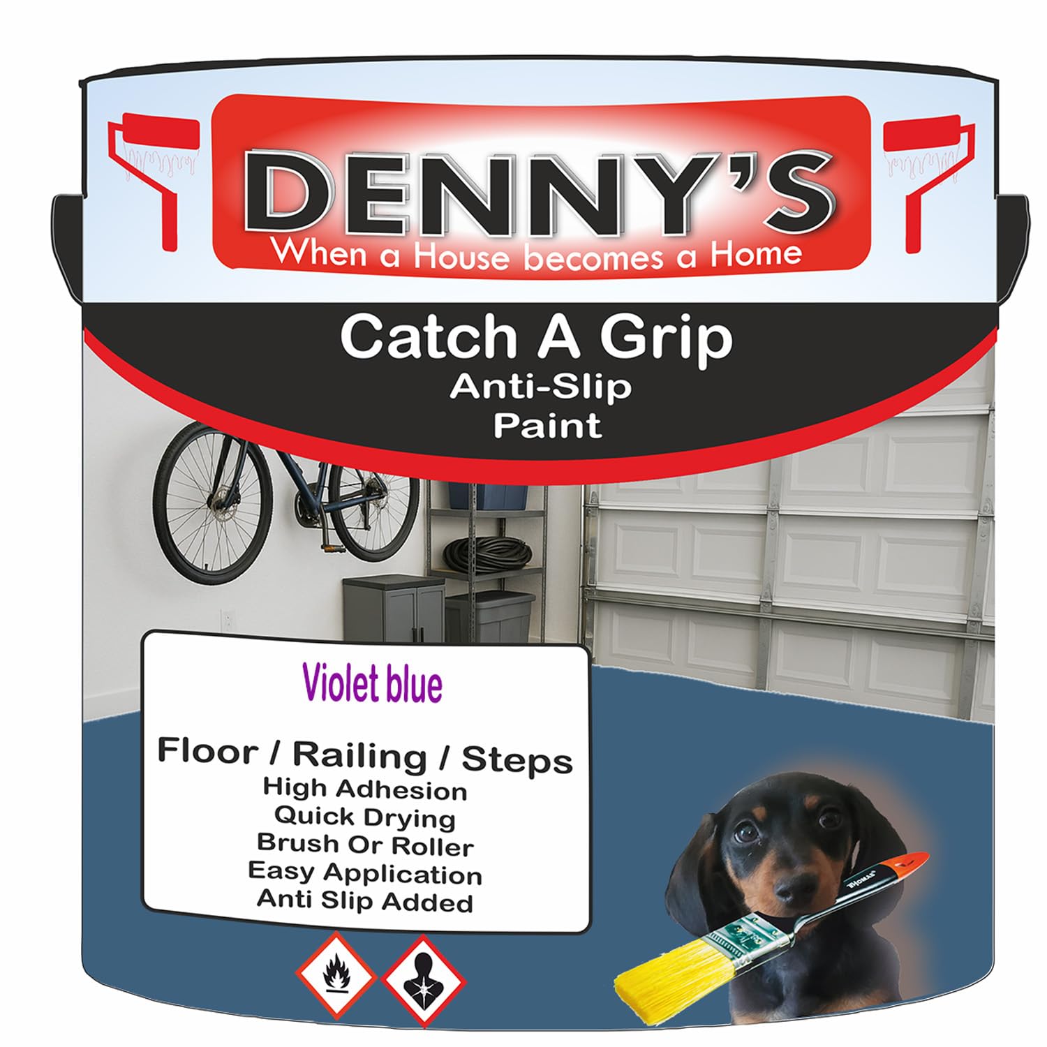 SCOOBYS PAINTS BACK IN THE MIX Catch A Grip Anti Slip Floor Paint – Non Slip Coating for Steps, Railings & Garages – 170 Colours, High Adhesion, Quick Dry, Multiple Sizes (Violet blue, 250ml Tin)