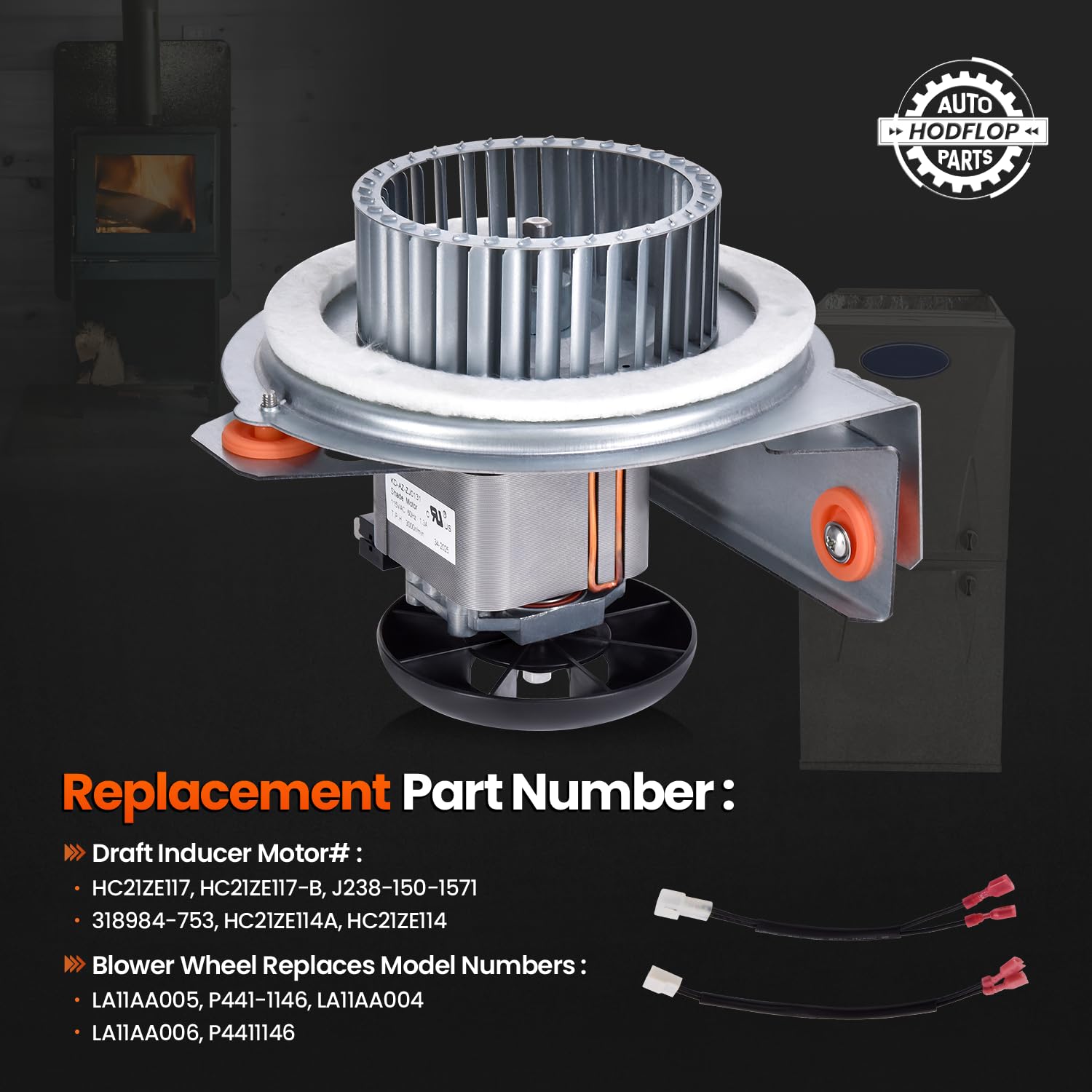 318984-753 J238-150-1571 Draft Inducer Motor Assembly Compatible with Carrier Payne Bryant Jakel Furnace, Replace# HC21ZE117, HC21ZE117-B, HC21ZE114A Furnace Inducer Motor w/Blower Wheel & Bracket