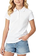 PATPAT Girls Polo Shirts Short Sleeve Cotton School Uniform 5-16 Years | Pique Knit Fabric, Classic Polo Collar, Three-Button Placket, Soft & Durable, Breathable, Moisture Wicking, Golf/Tennis