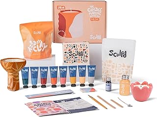 Sculpd - The Original Candle Making & Pottery Kit - Complete Art Set: Includes Air Dry Clay, Soy Wax, 4 Paint Pens, Fragrance & Tools - DIY Gift for Adults, Teens, Men & Women Crafting (Peony Rose)
