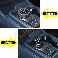 Vista 5 de Cubierta de anillo de botón de palanca de cambios de automóvil compatible con Ford Maverick 2022-2024, cubierta de anillo para palanca de cambios