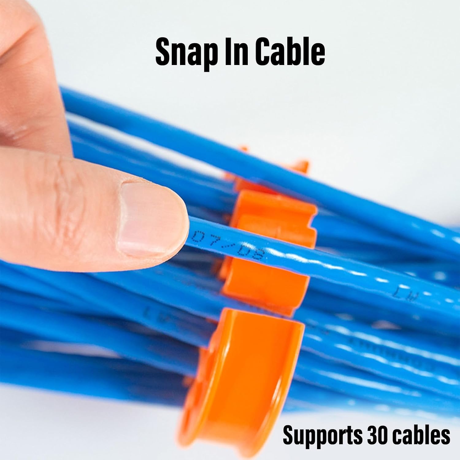 Wire Comb Cable Management Tool with 30 Holes for Network Cords, Low Friction Design, Die Cut Holes, Sturdy PC Material for Easy Cable Pulls and Longevity