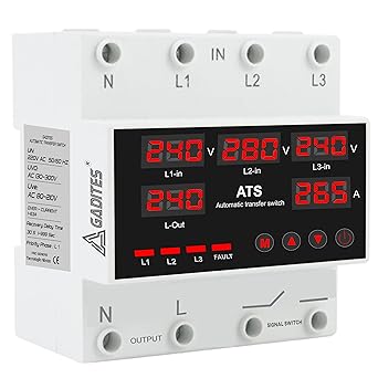 GADITES Latest Voltage Protector 3 Phase to Single-Phase Converter with Voltage & Overcurrent Protection, Automatic Phase Changer For Home Purpose hybrid Technology 63 Amps