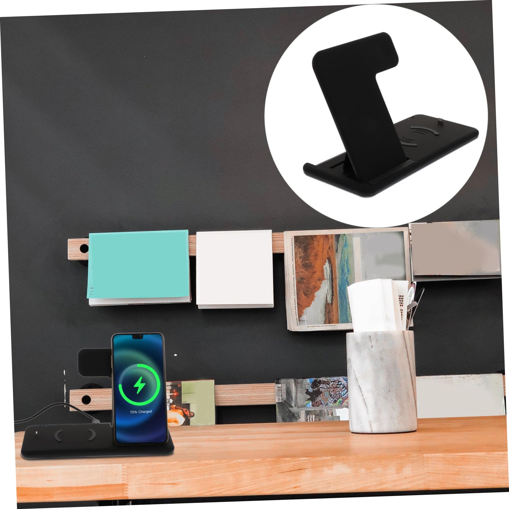 Cargador Inalámbrico Plegable 15w para Teléfono, Negro