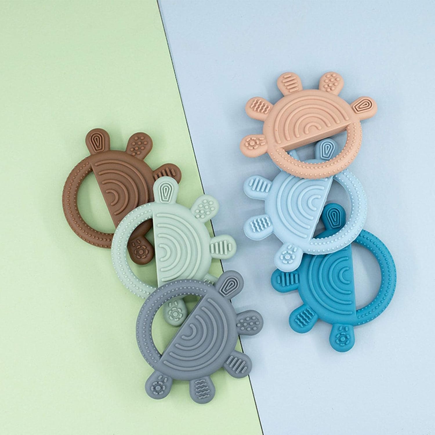 CLDY Lot De 2 Anneaux De Dentition Bébé - Silicone Alimentaire, Sans BPA, Dès 3 Mois