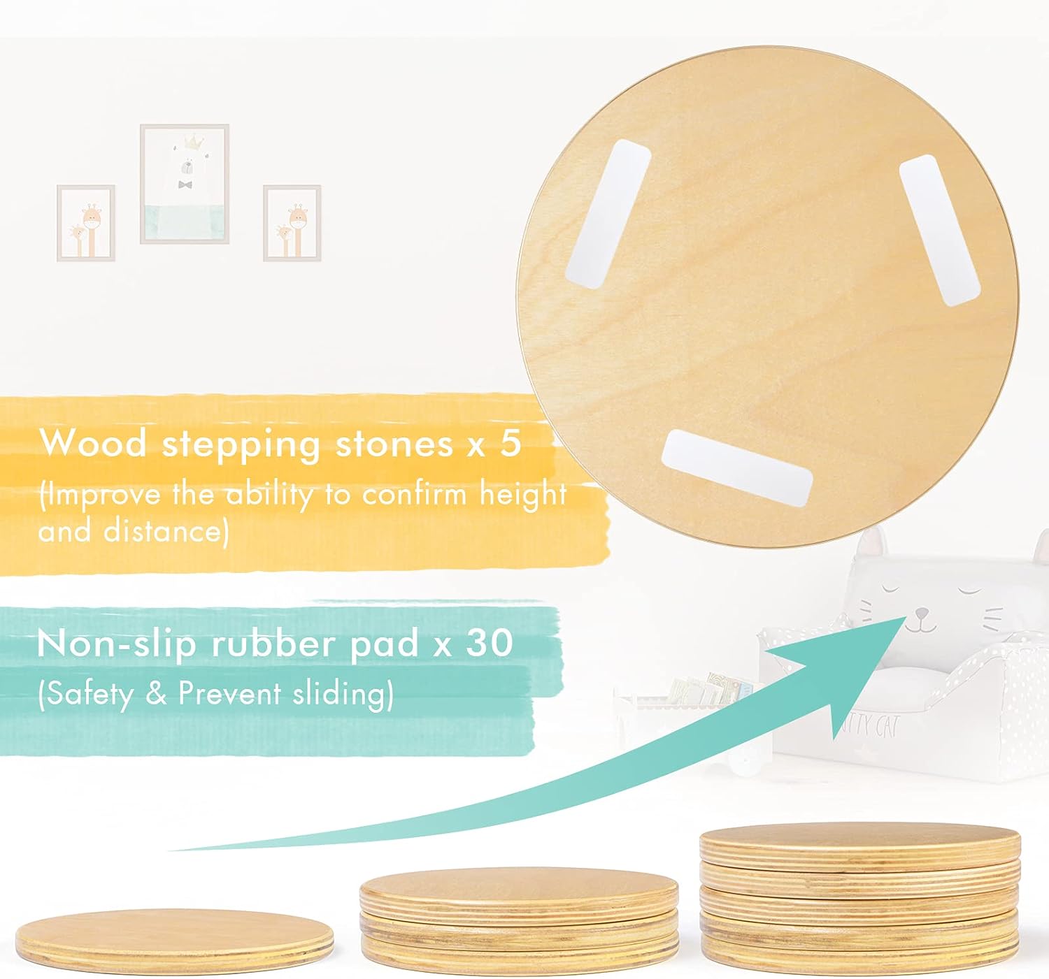 Sunix Balance Beam & Stepping Stones for Kids, 11 pcs Obstacle Course for Kids Backyard, Indoor and Outdoor Kids Balance Blocks, Kids Play Equipment for Balance & Coordination : Toys & Games