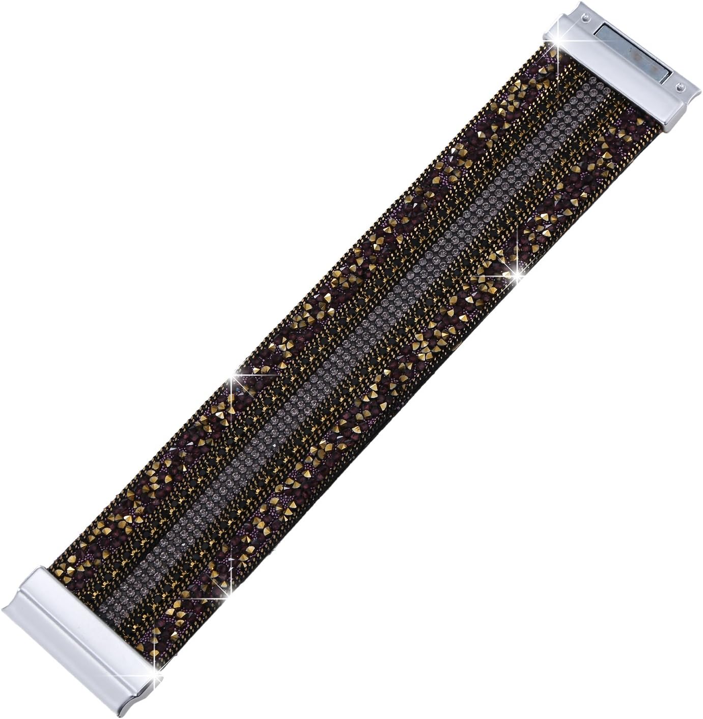 Morella Women’s Glitter Bracelet with Zirconia Stones and Magnetic Clasp