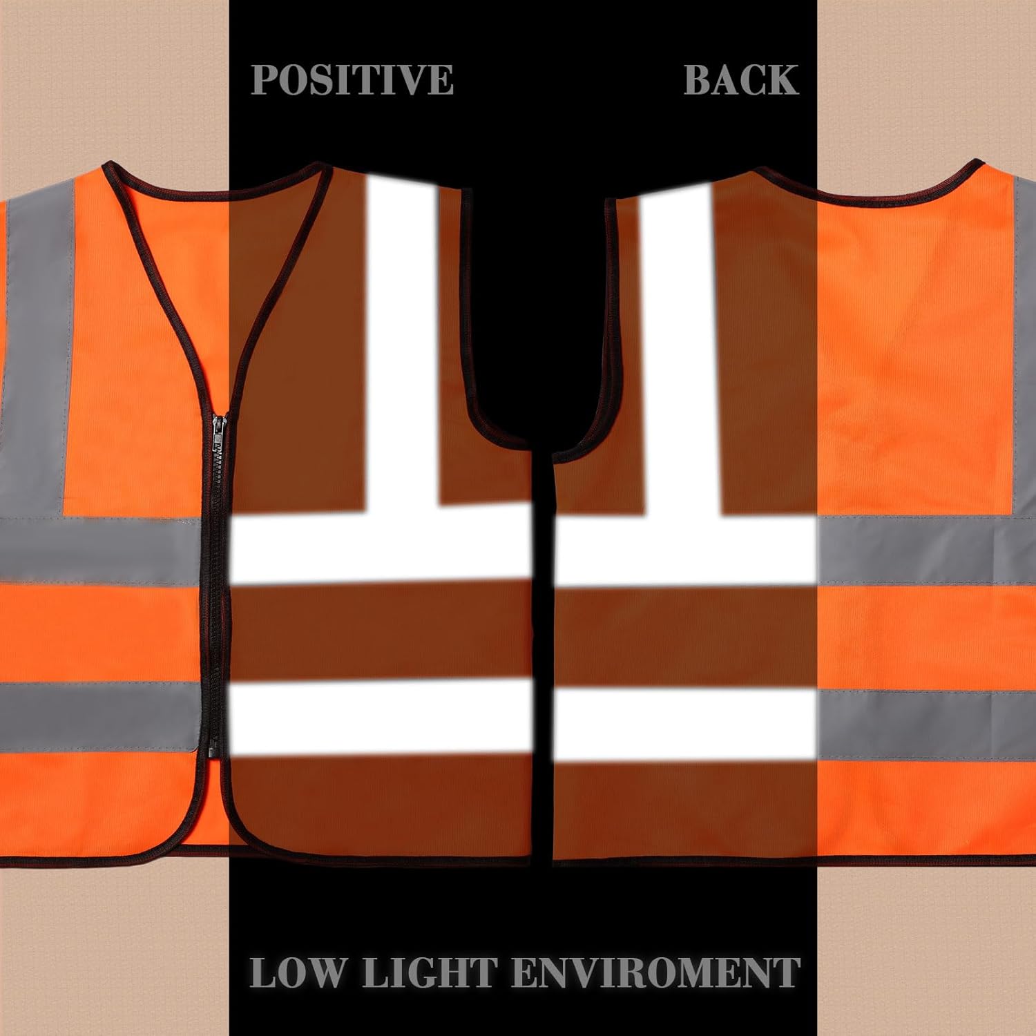 Unittype High Visibility Kids Safety Vest Bulk Kids Reflective Safety Vest Neon Traffic Vests with Zipper for Aged 3-10 Child - Image 3